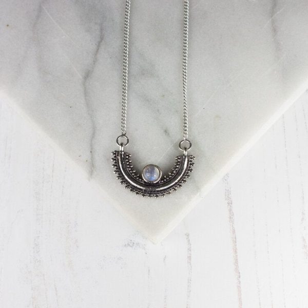 Silver Moon Semi Circle Necklace