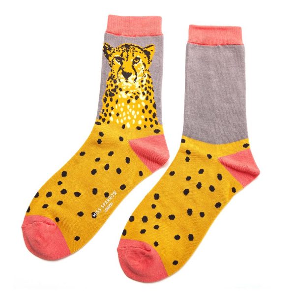 Grey Wild Cheetah Socks