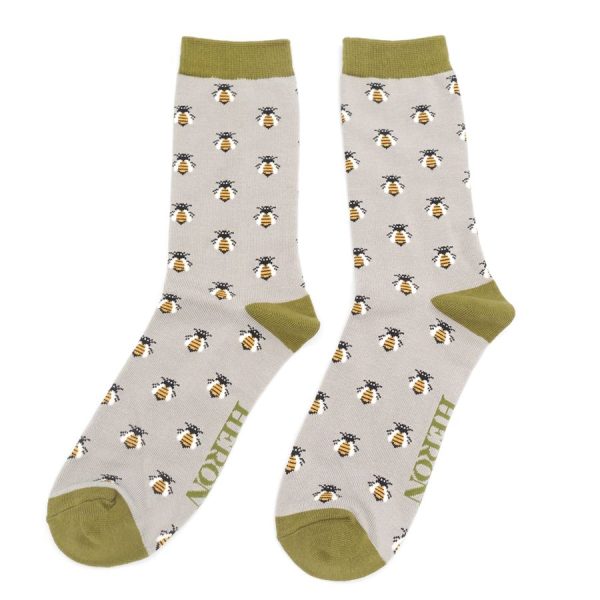 Mr Heron Grey Honey Bee Socks