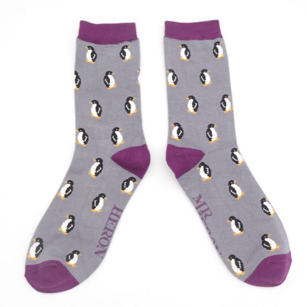 Mr Heron Grey Little Penguins Socks
