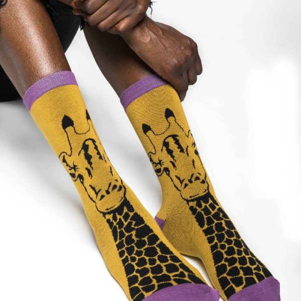 Mustard Giraffe Socks