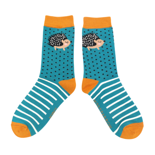 Turquoise Little Hedgehogs Socks