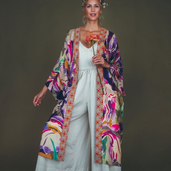 Sage Iris Kimono Gown