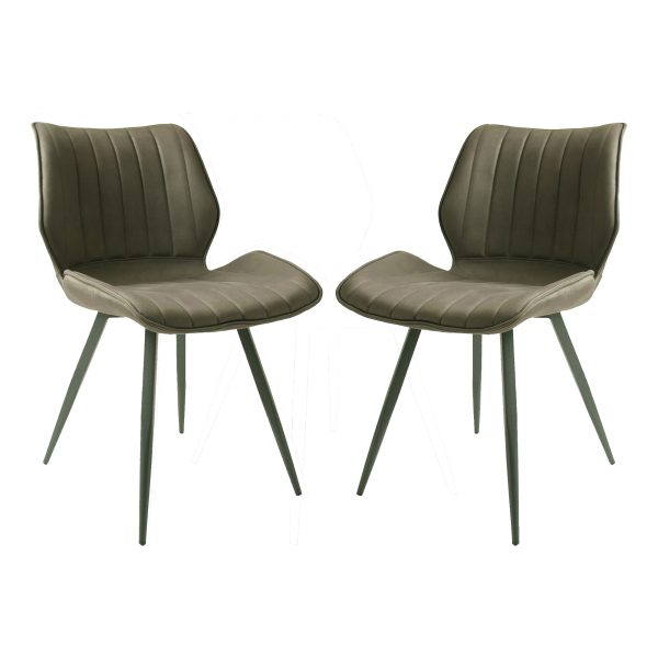 Ascoli Vegan Leather Mussel Dining Chair PAIR