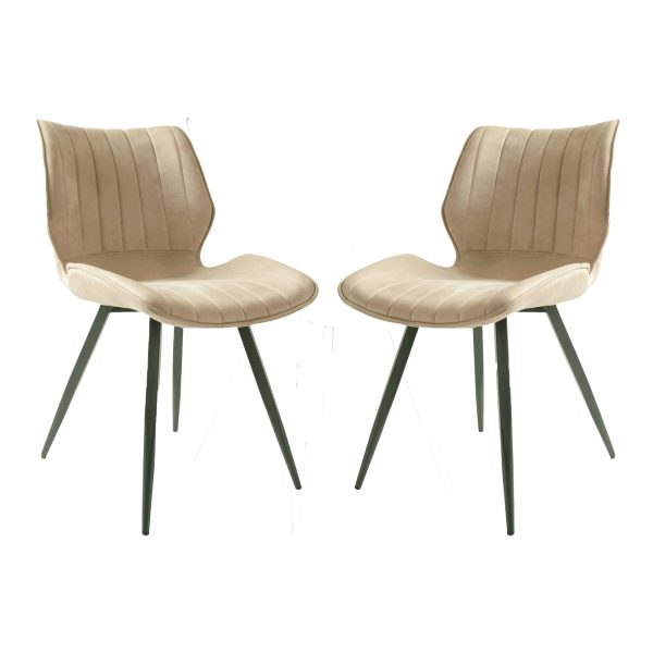 Ascoli Vegan Leather Oyster Dining Chair PAIR