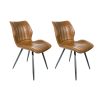 Ascoli Vegan Leather Tan Dining Chair PAIR