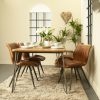 Ascoli Vegan Leather Tan Dining Chair PAIR