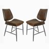 Calabria Vegan Leather Chestnut Dining Chair PAIR Calabria Vegan Leather Chestnut Dining Chair PAIR