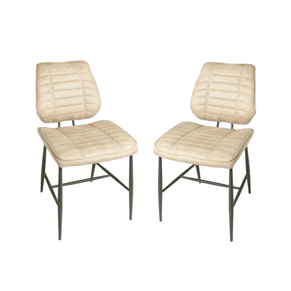 Calabria Vegan Leather Oyster Dining Chair PAIR