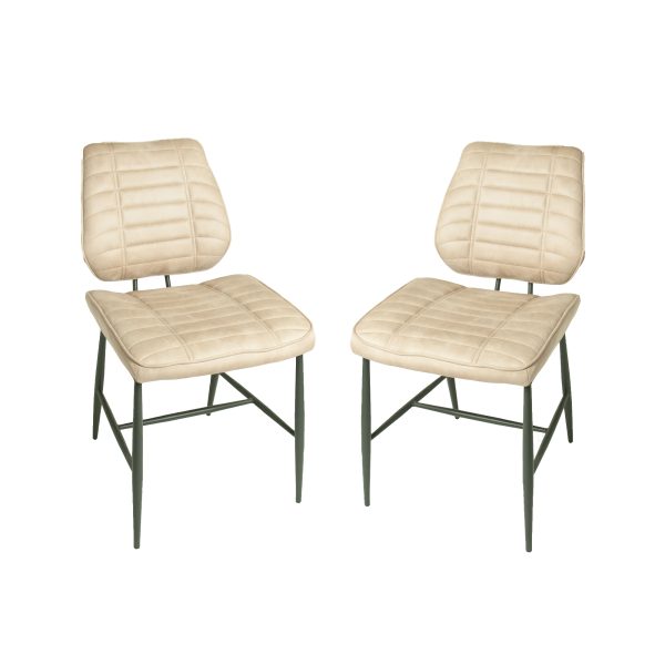 Calabria Vegan Leather Oyster Dining Chair PAIR
