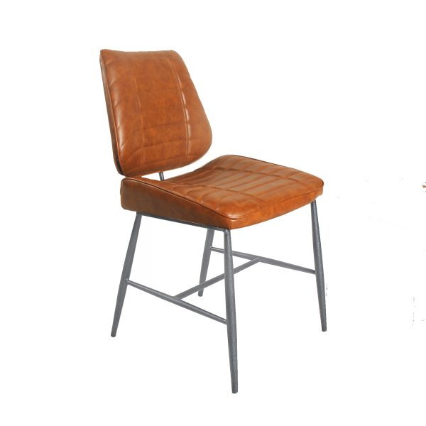 Calabria Vegan Leather Tan Dining Chair PAIR