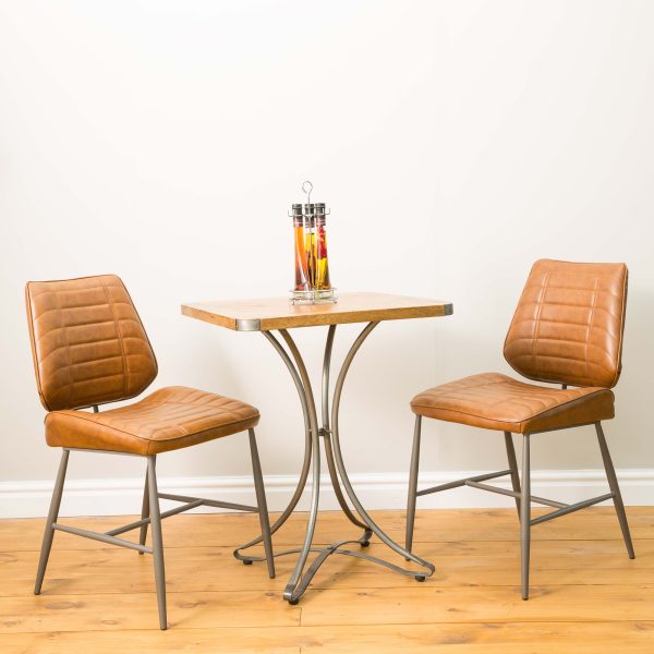 Calabria Vegan Leather Tan Dining Chair PAIR