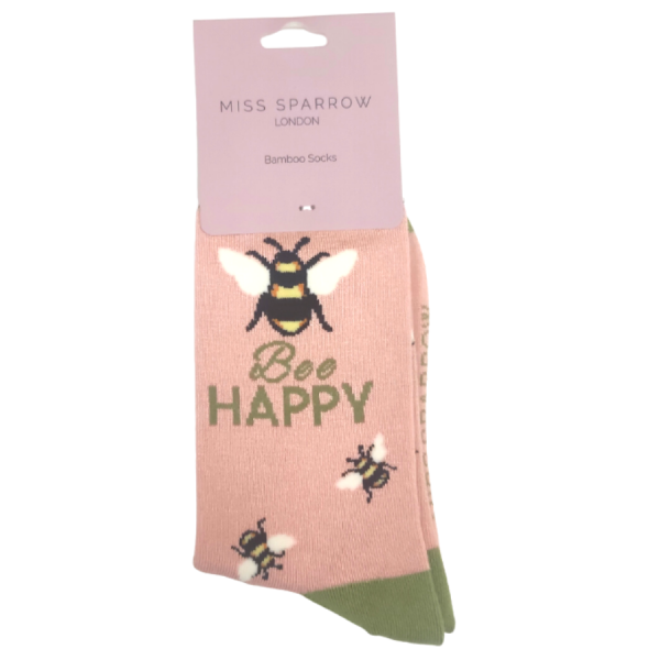 Dusky Pink Bee Happy Socks