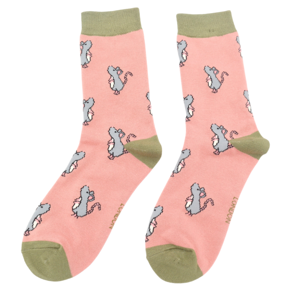 Dusky Pink Little Mice Socks