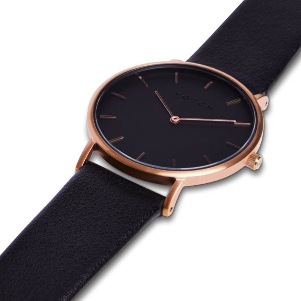The Rose Gold & Black Face with Black Strap