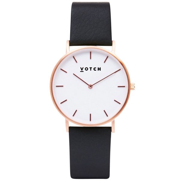 The Rose Gold Face with Black Strap