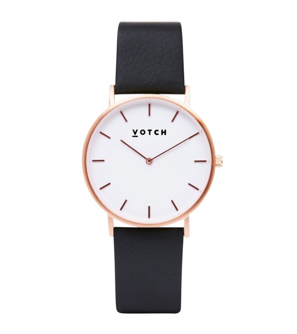The Rose Gold Face with Black Strap