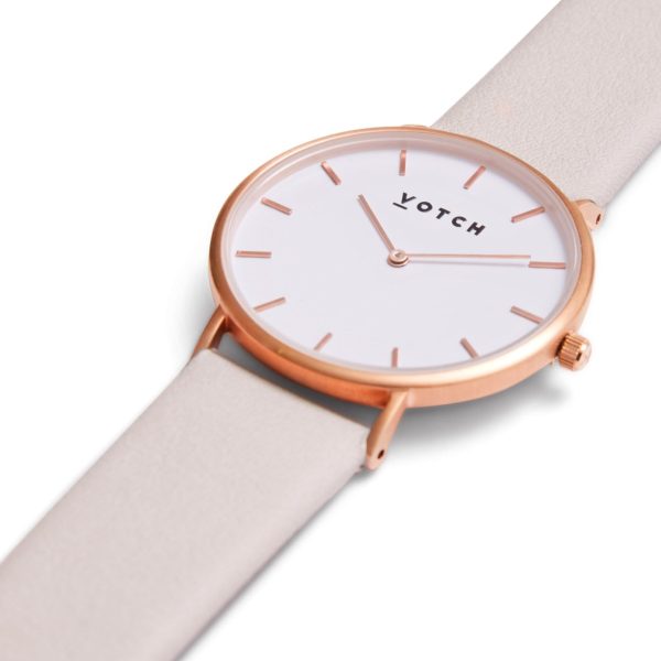 The Rose Gold Face with Light Grey Strap