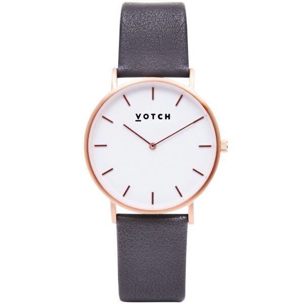 The Rose Gold & White Face with Dark Grey Strap