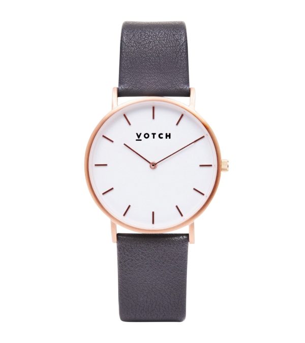 The Rose Gold & White Face with Dark Grey Strap
