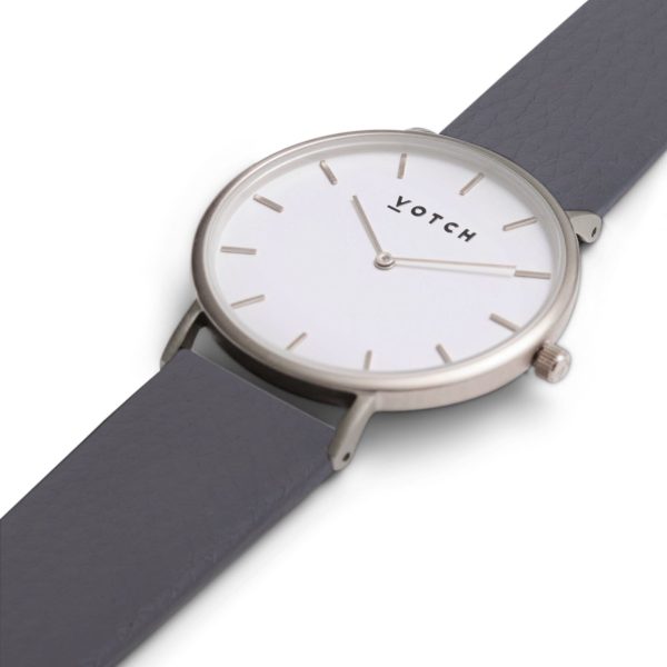 The Silver Face with Slate Strap