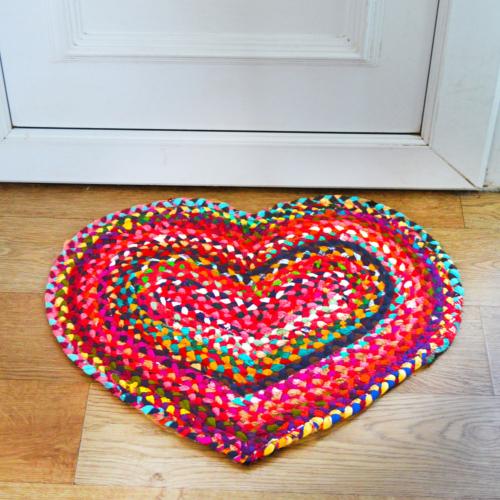 Recycled Cotton Heart Rug