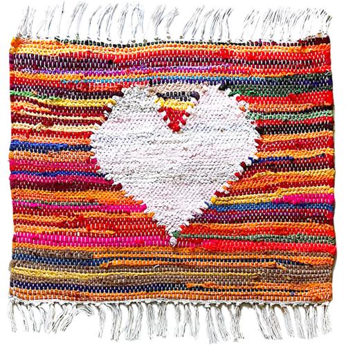Recycled Polyester & Cotton Heart Rug