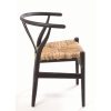 Chilham Black Chair With Rush Seat