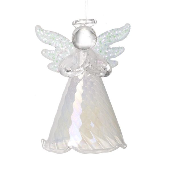Glass Angel With Glitter Wings