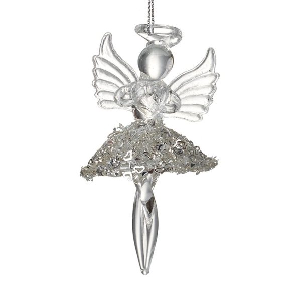 Glass Hanging Angel With Skirt