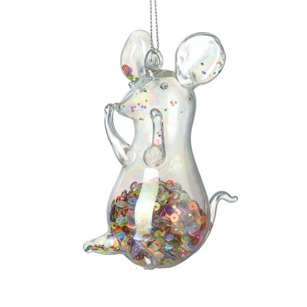 Hanging Glass Mouse Decoration