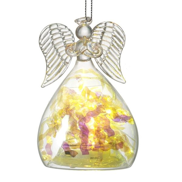 Light Up Glass Hanging Angel