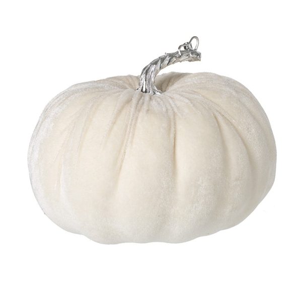 White Velvet Pumpkin With Silver Stem