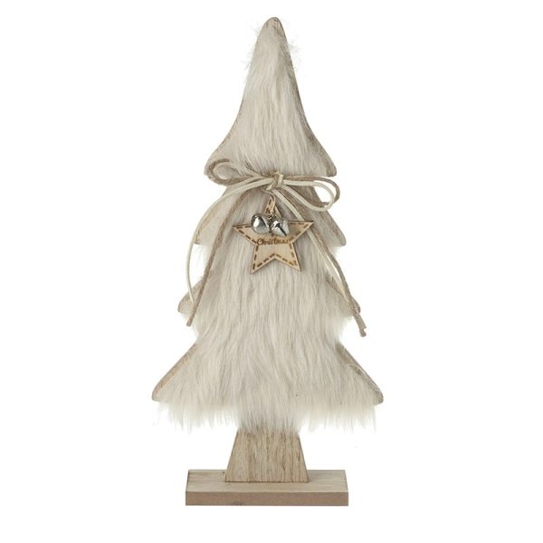 Wooden Tree With Fur & Star