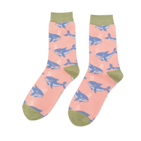 Dusky Pink Whale Socks
