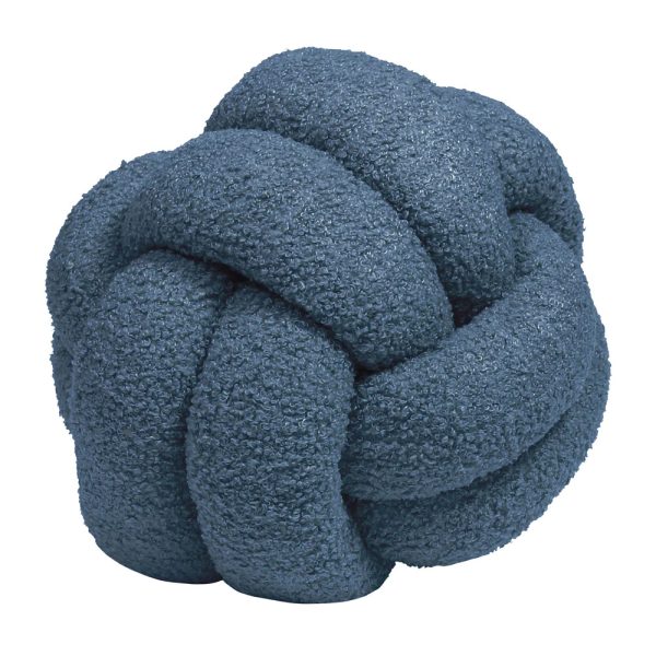 Boucle Knot Blue Fleece Cushion