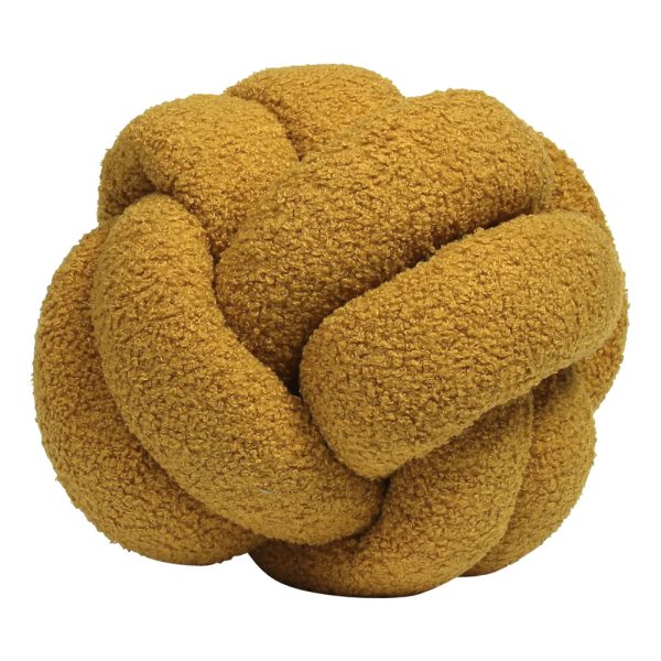Boucle Knot Saffron Fleece Cushion
