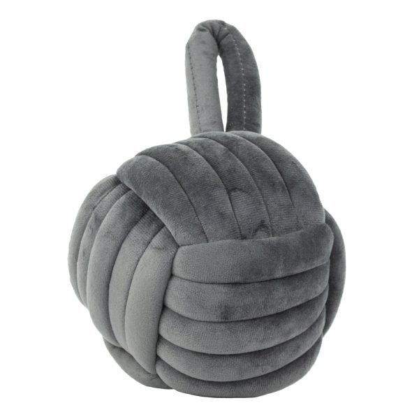 Charcoal Knot Velvet Door Stop