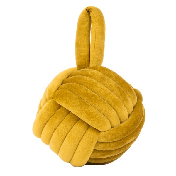 Ochre Knot Velvet Door Stop