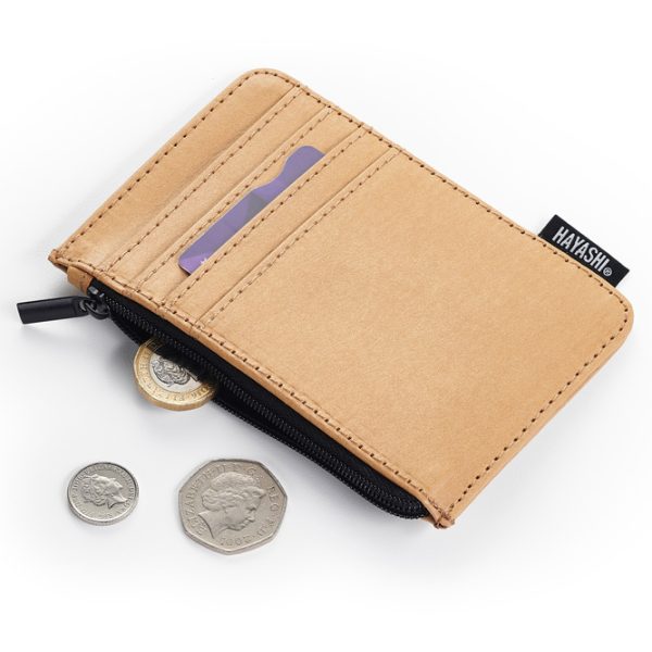 Tan Zipped Card Case
