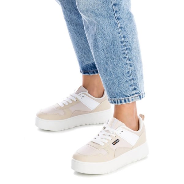 Beige Lace-up Trainer