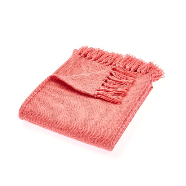 Plain Coral Pink Throw