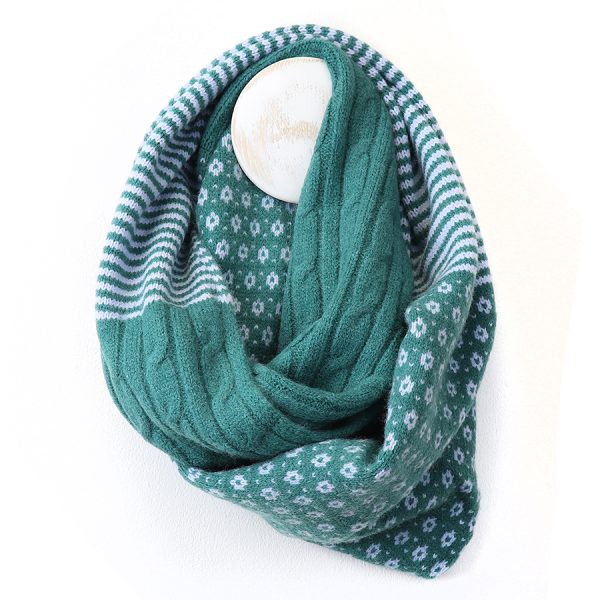 Jade Green Stripe & Scandi Snood