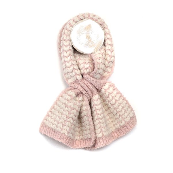 Pink & Cream Heart Pull Through Scarf