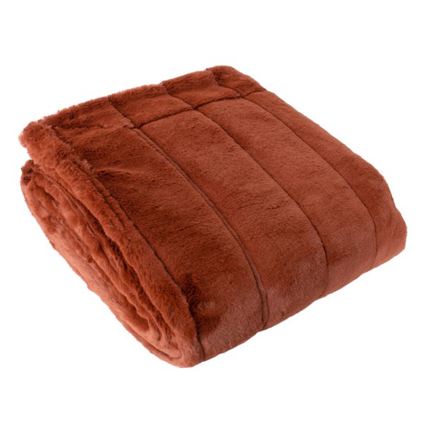 Chester Faux Fur Rust Throw