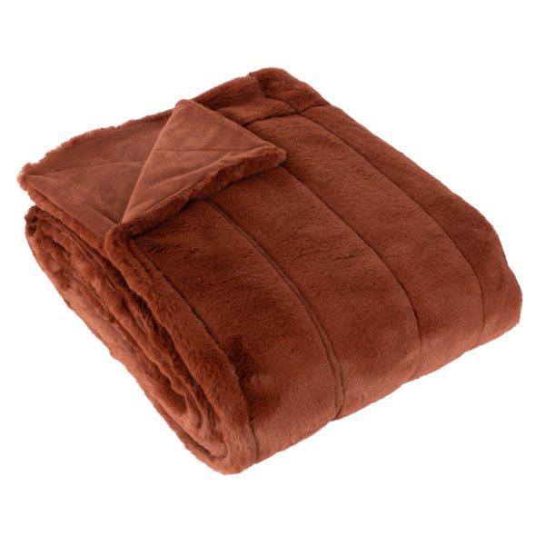 Chester Faux Fur Rust Throw